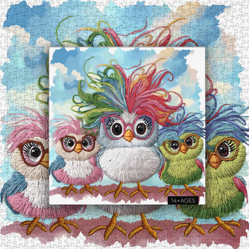 Pulli colorati divertenti puzzle puzzle 1000 pezzi